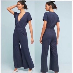 Anthropologie Navy Jumpsuit